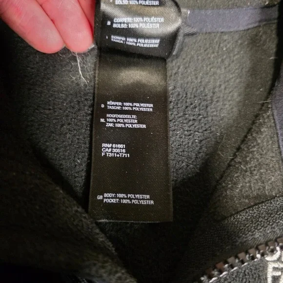 The North Face Womens XS Fleece Jacket Black Full Zip Mock Neck TKA 100 - Picture 5 of 7